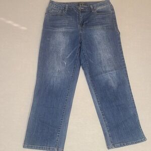 Daily Thread Jeans Women's 10P Blue Medium Wash Low Rise Straight Leg 23"